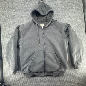 Vintage Duke Ultimate Sweatshirt Mens XL Gray Excellent Sherpa Lined Zip Hoodie